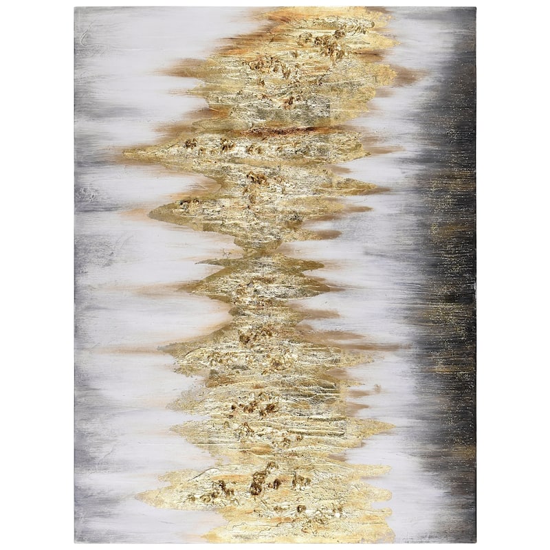 Gold Frequency Textured Hand Painted Wall Art with Gold Foil