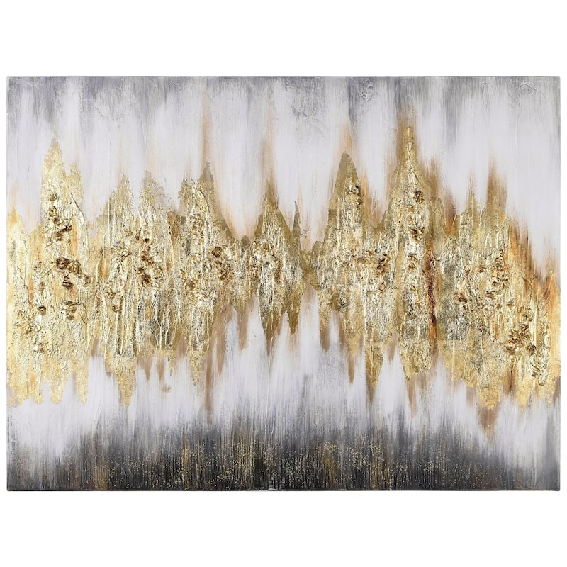 Gold Frequency Textured Hand Painted Wall Art with Gold Foil