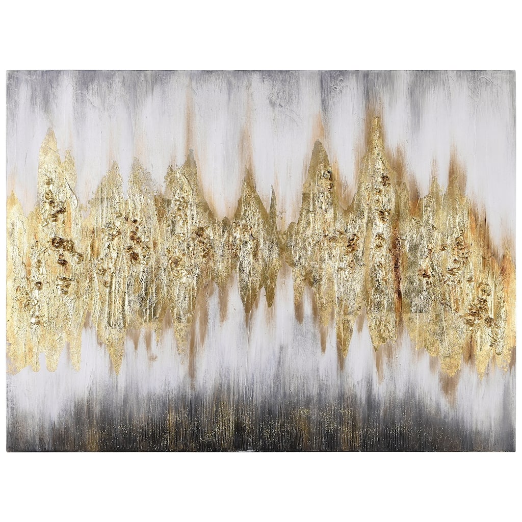 Gold Frequency Textured Hand Painted Wall Art with Gold Foil