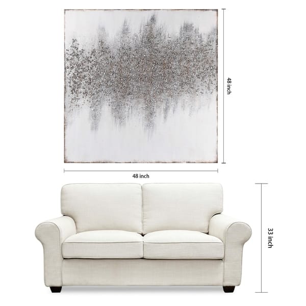 Silver Dust Abstract Textured Metallic Hand Painted Wall Art ...