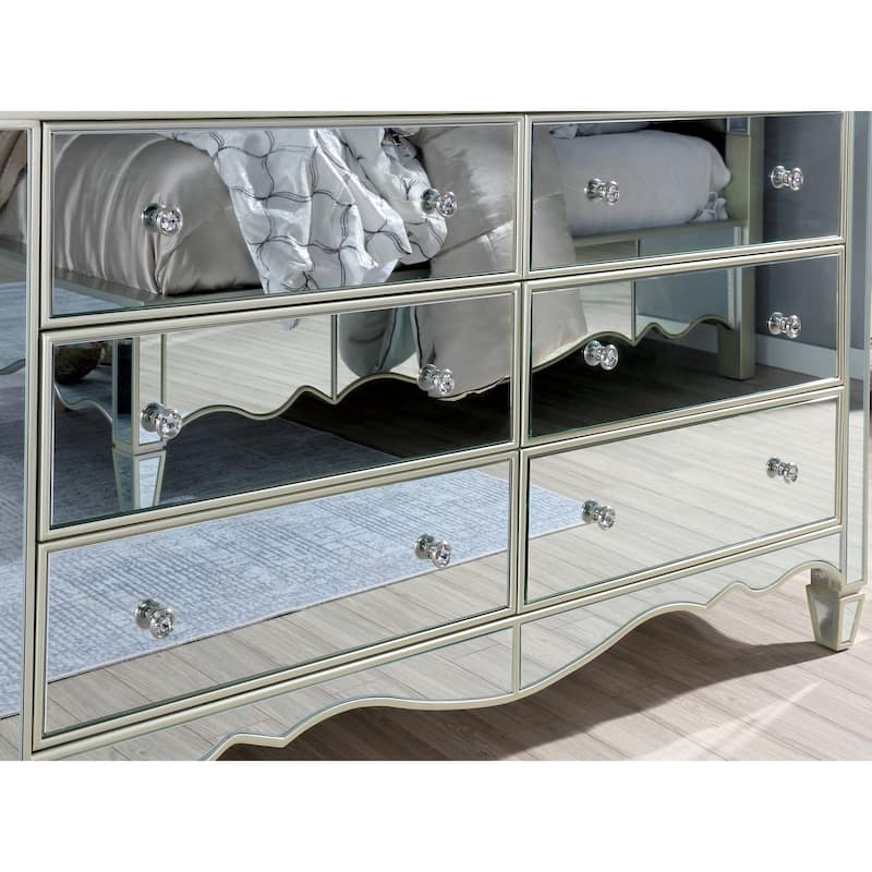 Allen Transitional Silver 56-inch Wide 6-Drawer Dresser by Silver Orchid