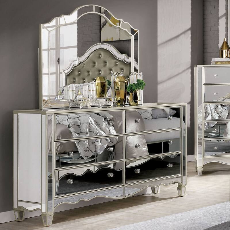 Allen Transitional Silver 56-inch Wide 6-Drawer Dresser by Silver Orchid