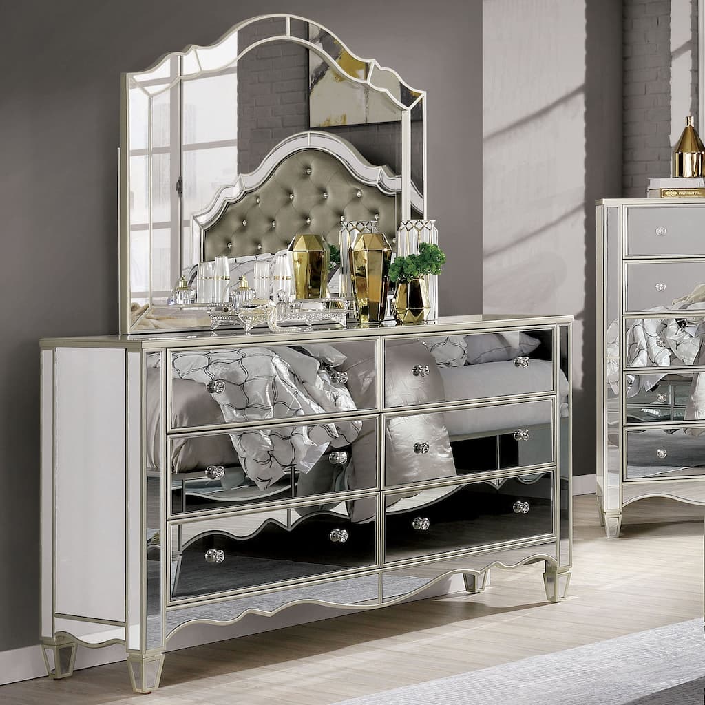 Allen Transitional Silver 56-inch Wide 6-Drawer Dresser by Silver Orchid