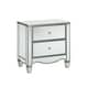 preview thumbnail 1 of 5, Allen Glam Silver Wood 2-Drawer Nightstand with USB Port by Silver Orchid Silver