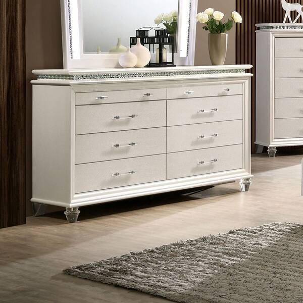 Shop Silver Orchid Baker Transitional Pearl White 2 Drawer