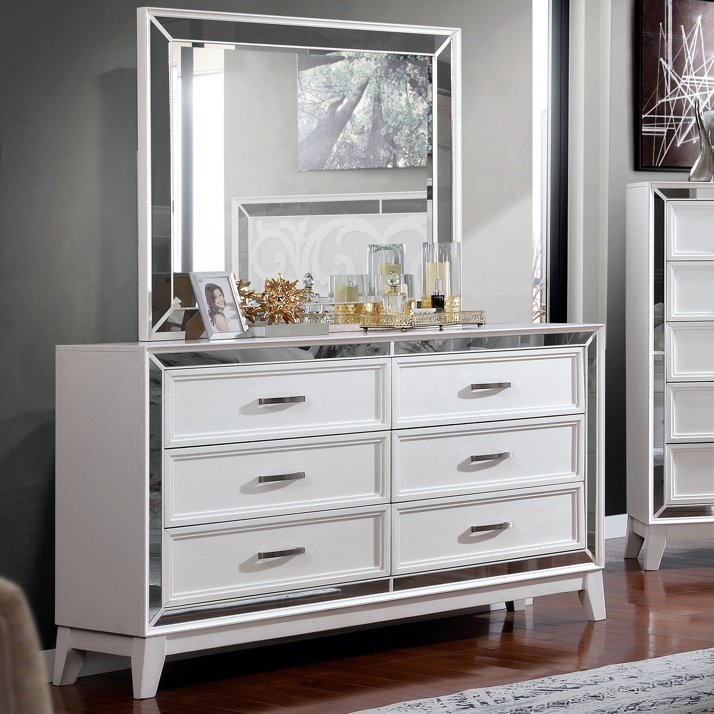 Shop Silver Orchid Arnold Transitional White 6 Drawer Dresser On