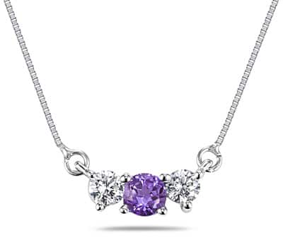 Marquee 14k Gold Amethyst 1/4ct TDW Diamond Necklace