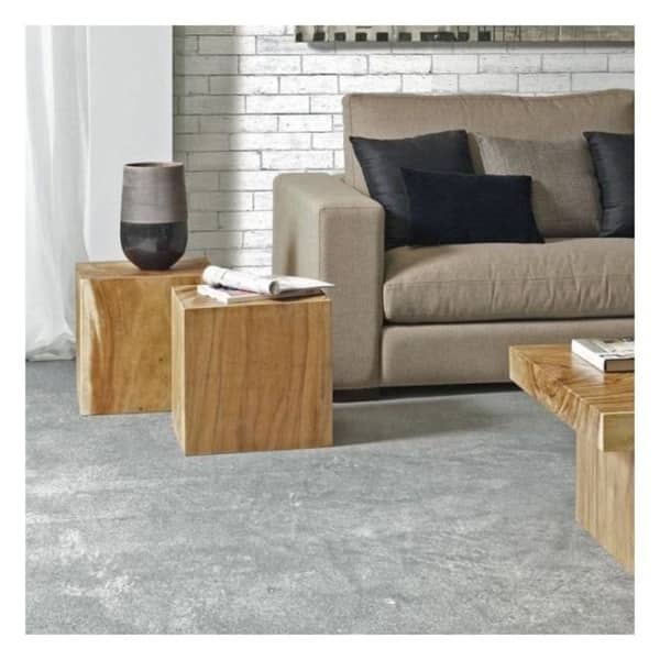 slide 1 of 1, Lily's Living Arion Acacia Natural Wood Stool, 18 Inch Tall