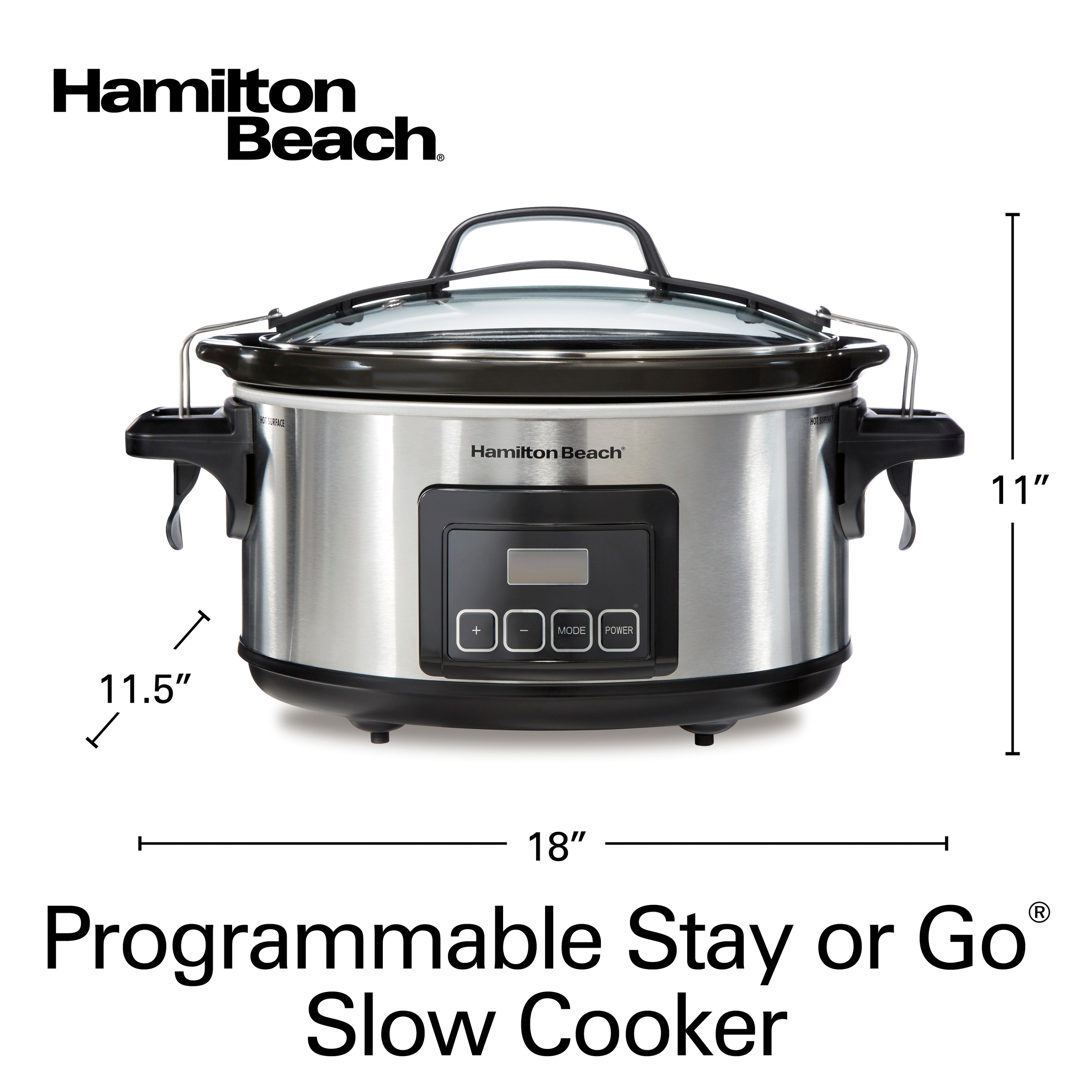 Hamilton Beach Programmable Stay or Go 6 Quart Slow Cooker - On