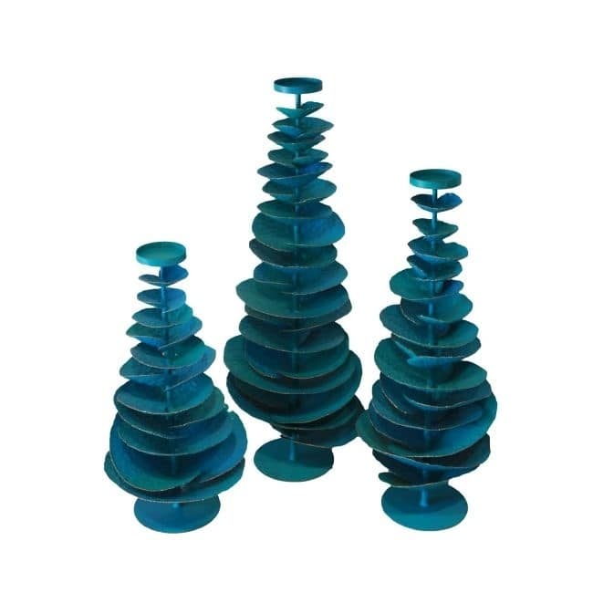 Artissance Small Turquoise Iron Tree Candle Holder Decor Accessory, 25.5 Inch Tall