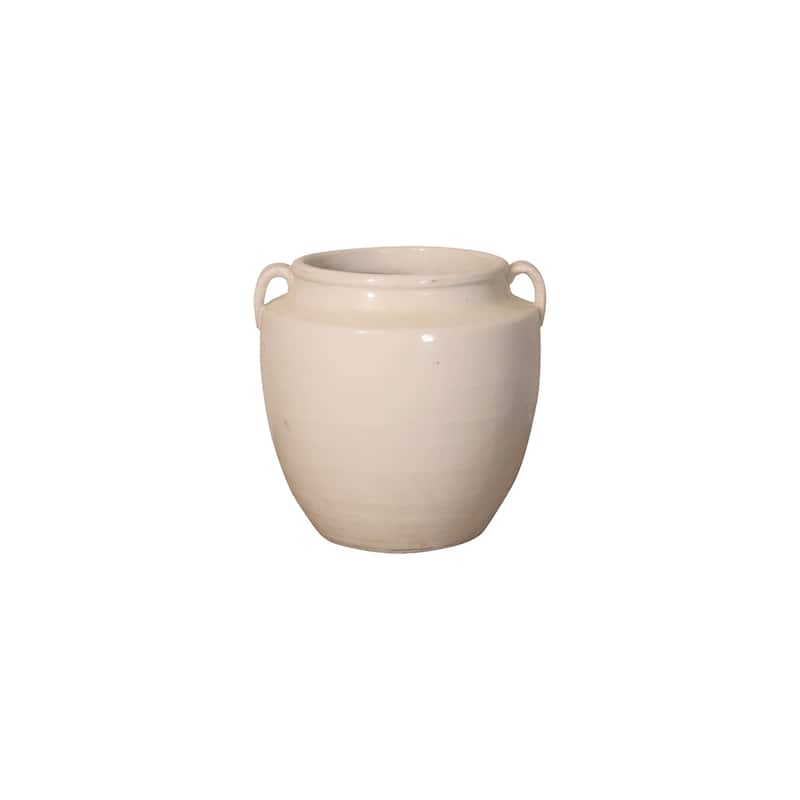Artissance Creamy White Pot with Two Handles, 10 Inch Tall