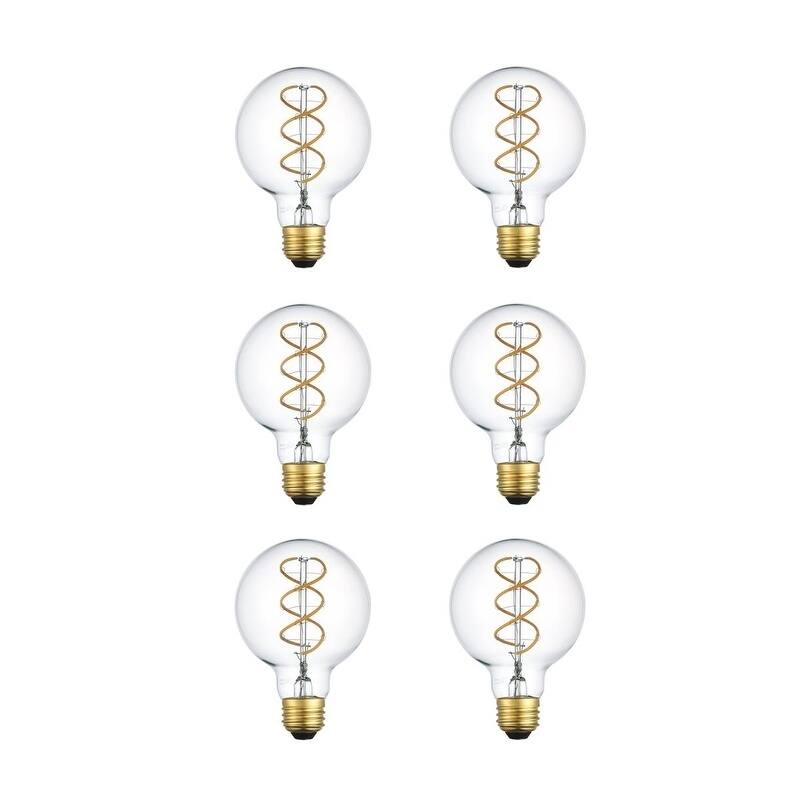 LED Decorative Helix vertical 3000K filament 6 watts 420 lumens G25 light bulb - Clear - N/A