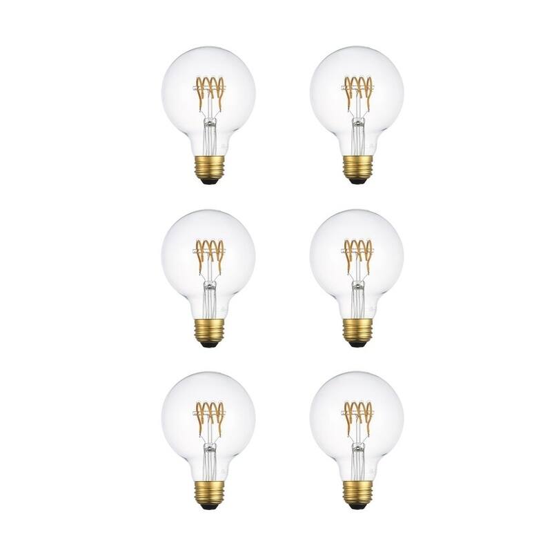 LED decorative helix horizontal 3000K filament 6 watts 420 lumens G25 light bulb - Clear