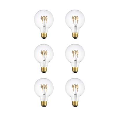 LED decorative helix horizontal 3000K filament 6 watts 420 lumens G25 light bulb - Clear - N/A
