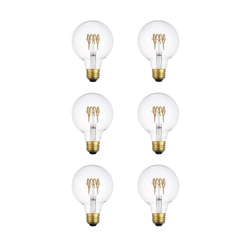 LED decorative helix horizontal 3000K filament 6 watts 420 lumens G25 light bulb - Clear - N/A