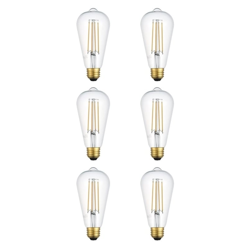 LED 3000K filament 6 watts 600 lumens ST18 light bulb - Clear