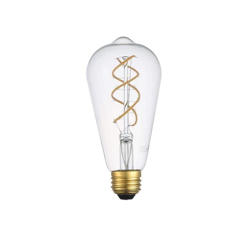 LED Decorative helix vertical 3000K filament 6 watts 420 lumens ST18 light bulb - Clear - N/A