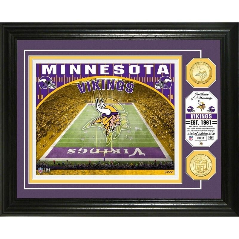 Minnesota Vikings Highland Mint 13 x 16 Stadium Bronze Coin Photo Mint