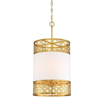 Metropolitan Blairmmor Honey Gold And White 4 Light Pendant