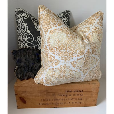 The Inspiring Home Distressed Damask Pillow