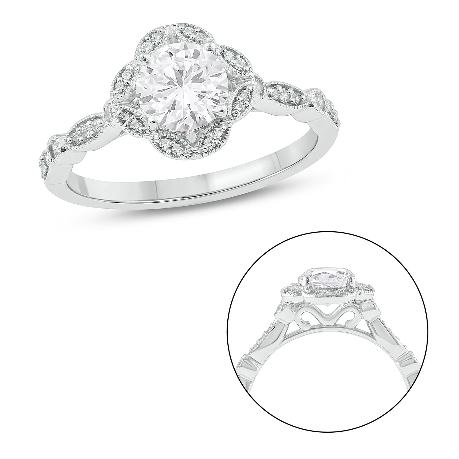 Diamond 3-stone Engagement Ring Wedding Anniversary 1//6ct 925 Sterling Silver