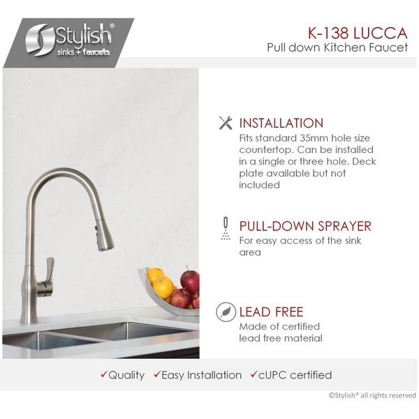 Shop Stylish Single Handle Pull Down Dual Mode Lead Free Brushed