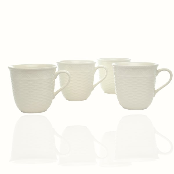 Red Vanilla Nantucket White Mug 16oz Set /4