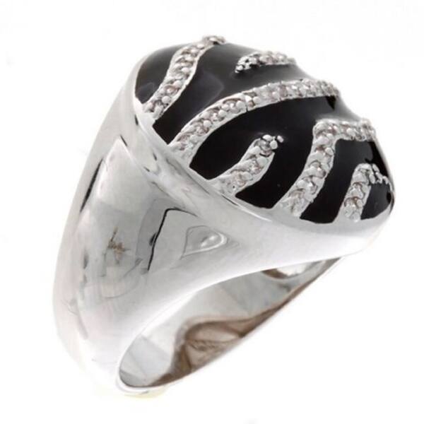 Art Deco Syn Black Onyx And Crystal Ring By Simon Frank Designs On Sale Overstock