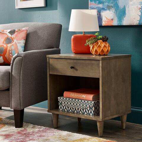 Strick & Bolton Vilas Light Charcoal Nightstand