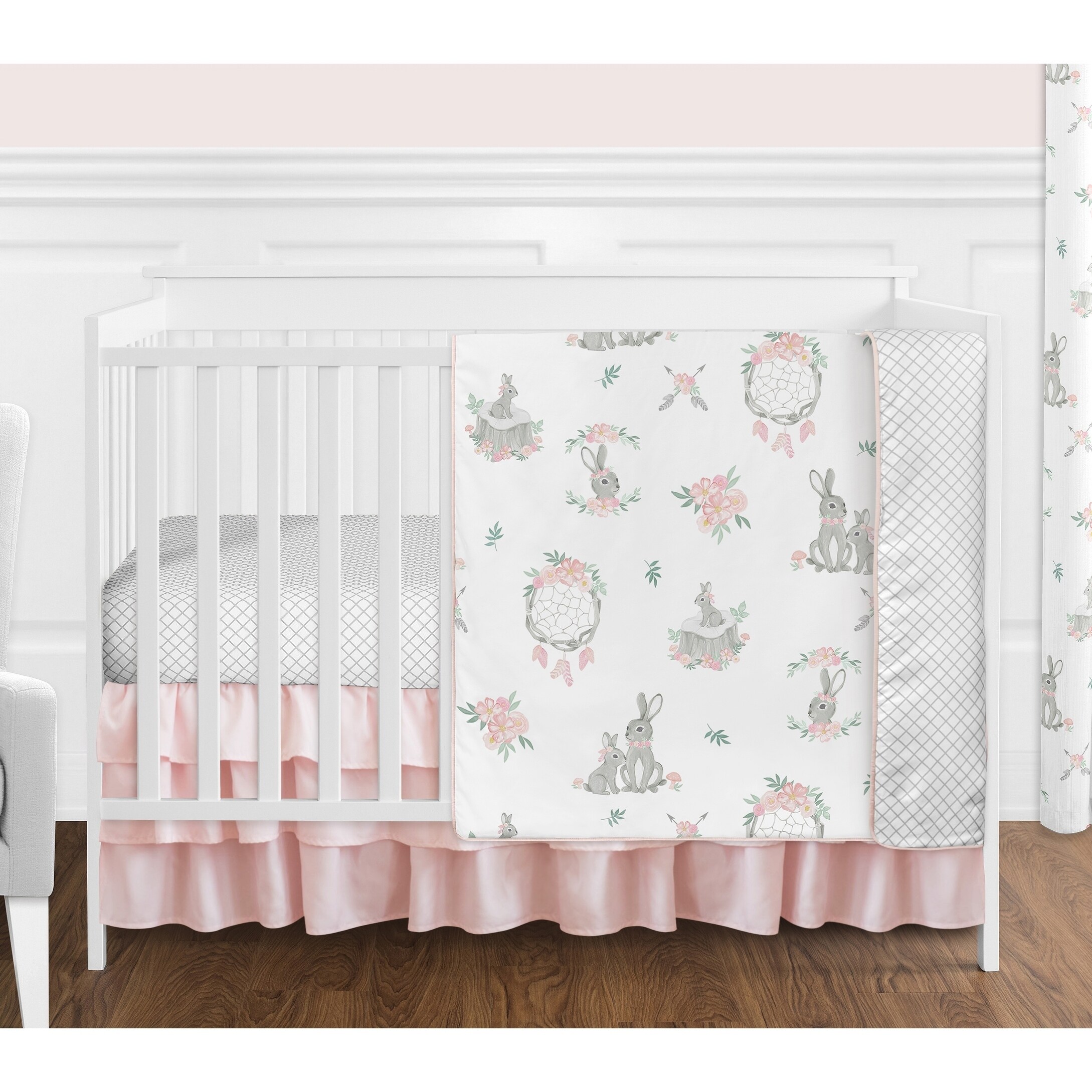 blush cot bedding