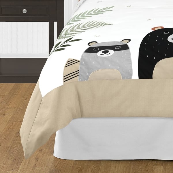 Sweet Jojo Designs Bear Raccoon Forest Animal Woodland Pals Collection 3 Pc Full Queen Comforter Set