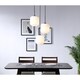 preview thumbnail 11 of 14, Collins 3-Light Glass pendant 17.5/9.2 - Black/Frosted