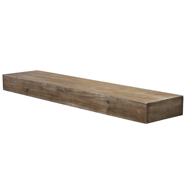 The Gray Barn Haven Walnut Brown Rustic Wood Floating Wall Shelf (Large)