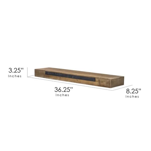 The Gray Barn Haven Walnut Brown Rustic Wood Floating Wall Shelf (Large)