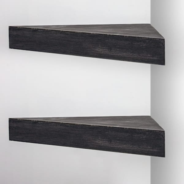 The Gray Barn Haven Rustic Wood Floating Black Corner Shelves Gray Barn Haven Rustic Wood Floating