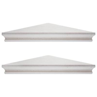 Porch & Den Brugger Whitewashed Wood Floating Corner Shelves (Set of 2)