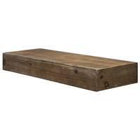 Rustic Wood Floating Wall Shelf - Walnut Brown (Small)