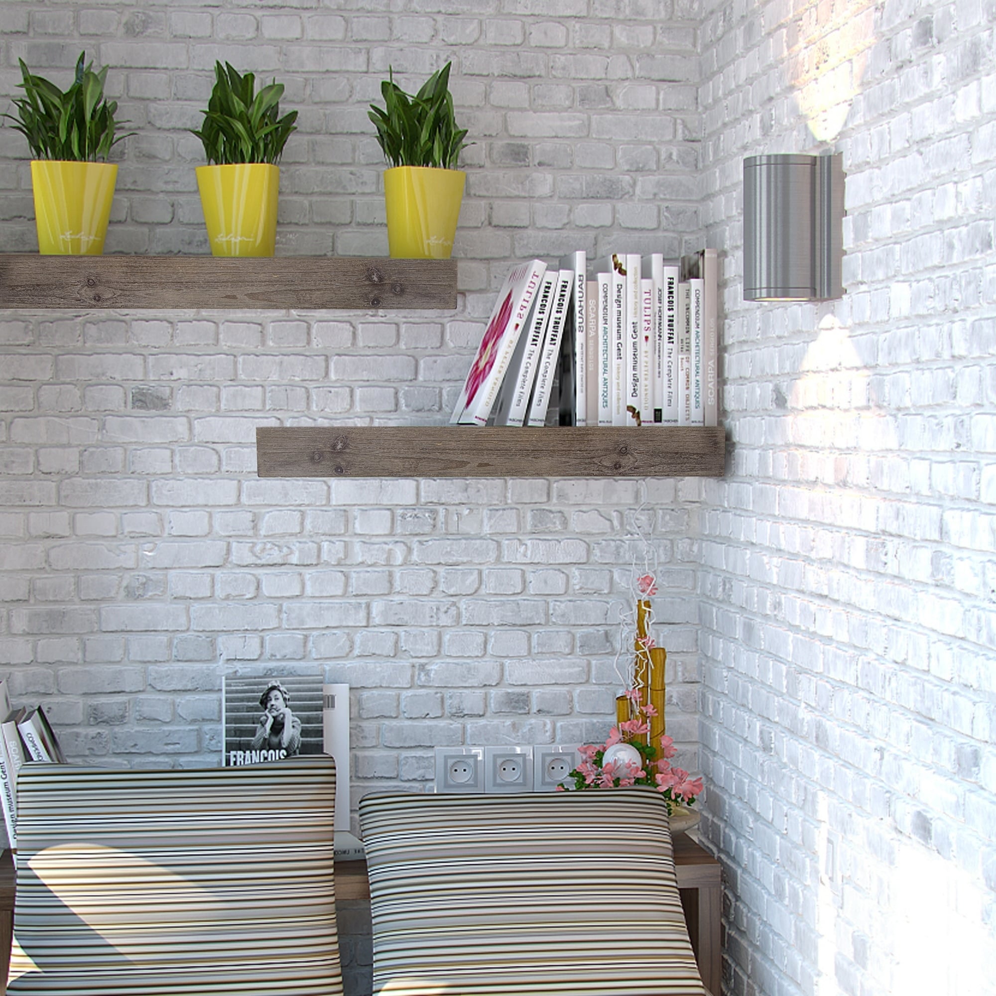 Shop The Gray Barn Haven Rustic Wood Floating Wall Shelf Small Overstock 28981444