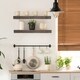 Rustic Wood Floating Wall Shelf - Grey (Large) - Thumbnail 1