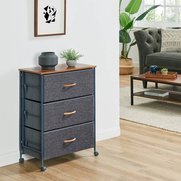 Shop Porch Den Merganser Fabric 3 Drawer Chest With Caster