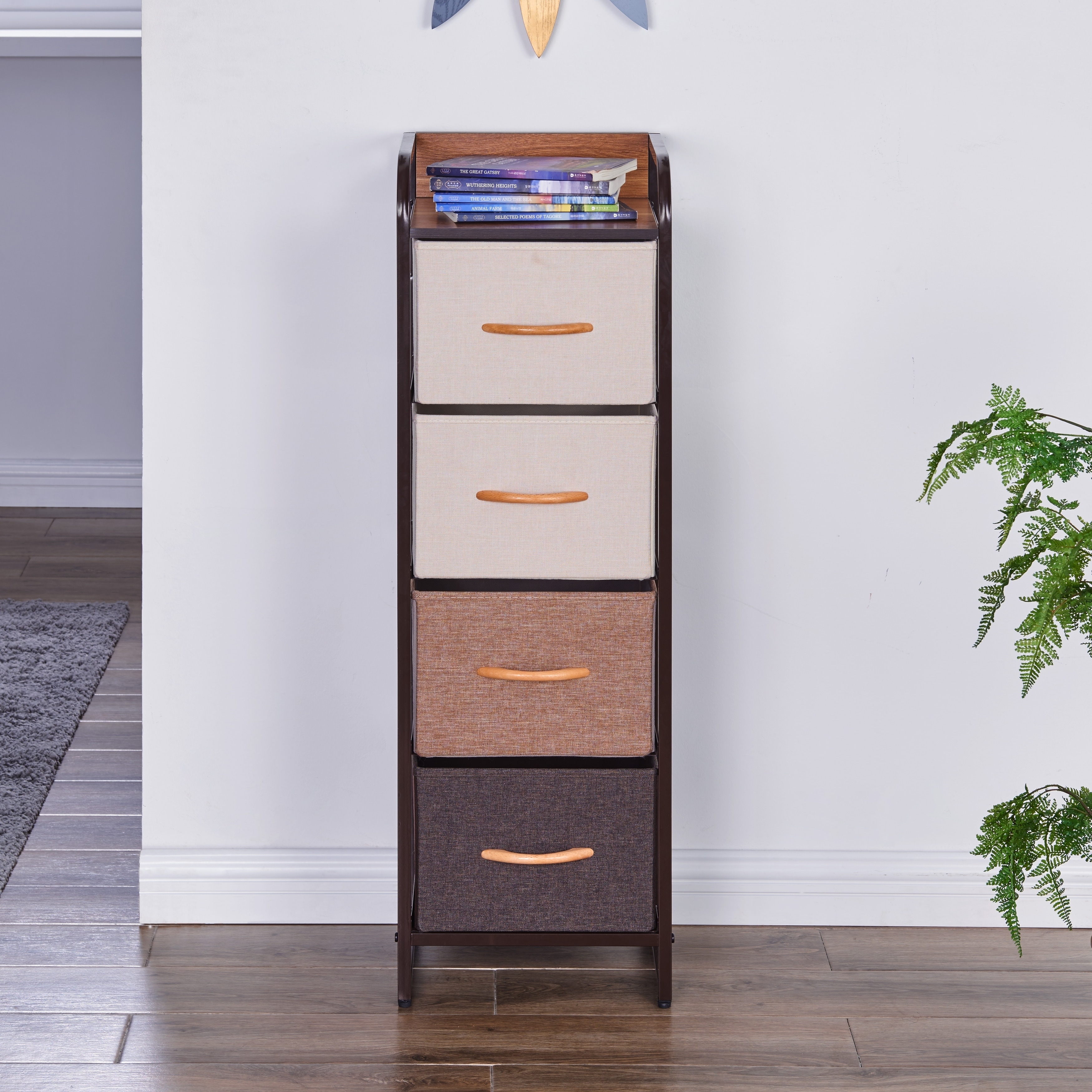 Shop Danya B Tall And Narrow Dresser Chest Storage Tower With 4