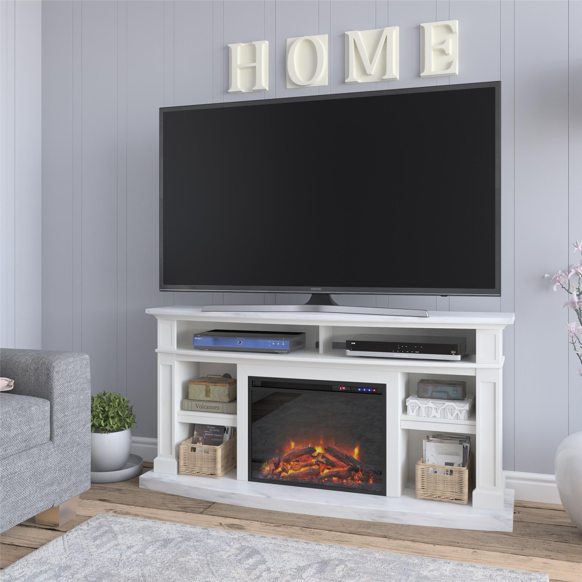 Shop Copper Grove Ungheni Fireplace Tv Stand Free Shipping Today