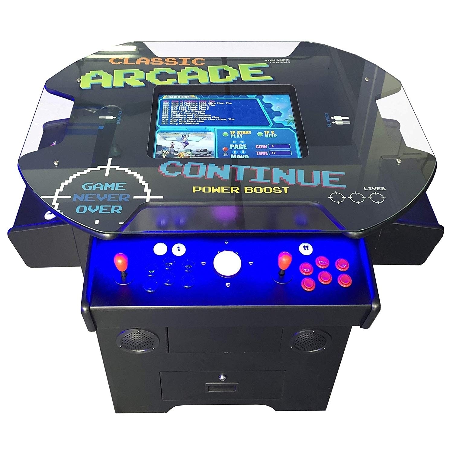 Creative Arcades 3500 Classic Games 3 Sided 2 Player Oval Top Cocktail Arcade Machine Na