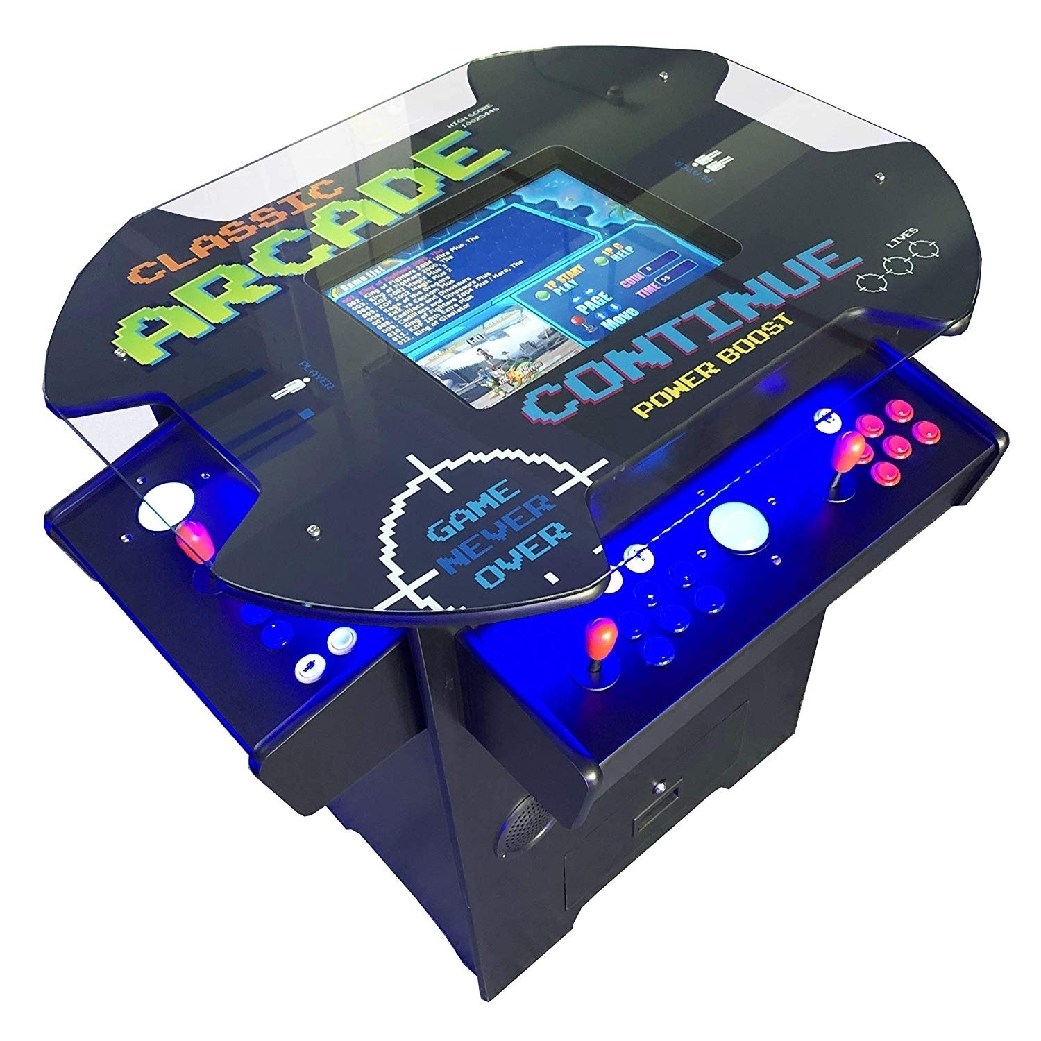 Creative Arcades 3500 Classic Games 3 Sided 2 Player Oval Top Cocktail Arcade Machine Na