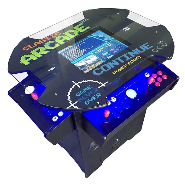 Creative Arcades 3,500 Classic Games 3 Sided 2 Player Oval Top Cocktail ...