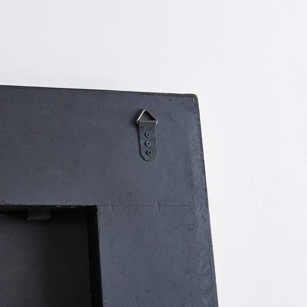 Danya B. Rustic Distressed Slat Wood 31.5" Square Wall Mirror Bed