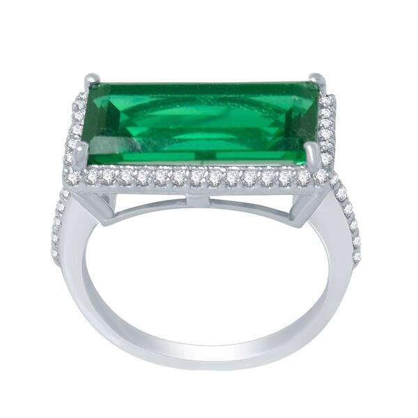 Details about   925 Sterling Silver Natural Emerald Ring Green Halo Size 4-11