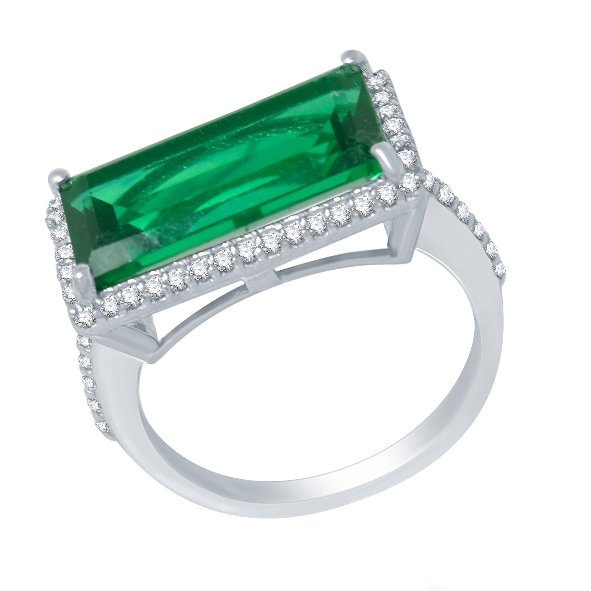 Details about   925 Sterling Silver Natural Emerald Ring Green Halo Size 4-11