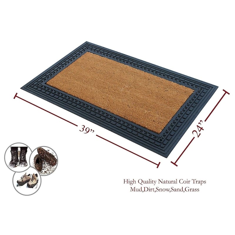 A1HC Rubber and Coir, 24" X 39" Heavy Duty Outdoor Doormat