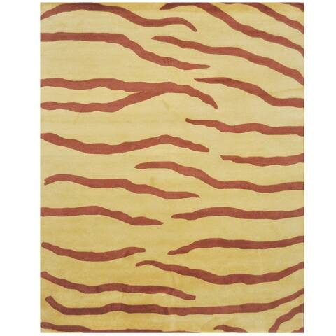 Handmade Zebra Wool Rug (India) - 8' x 10'